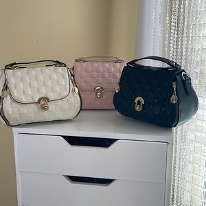 Brand New Checkered Embossed Bags with Removable Shoulder Straps